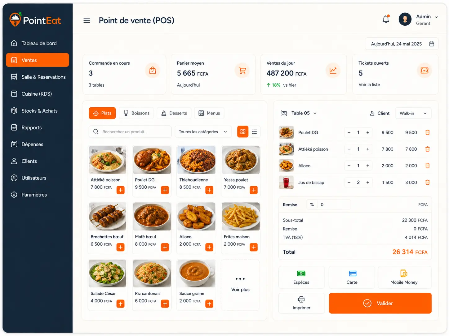 Point de vente POS PointEat