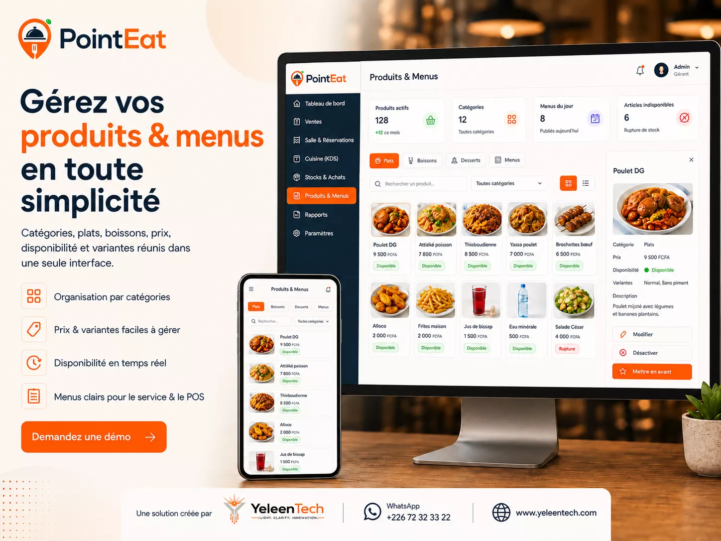 Produits et menus PointEat