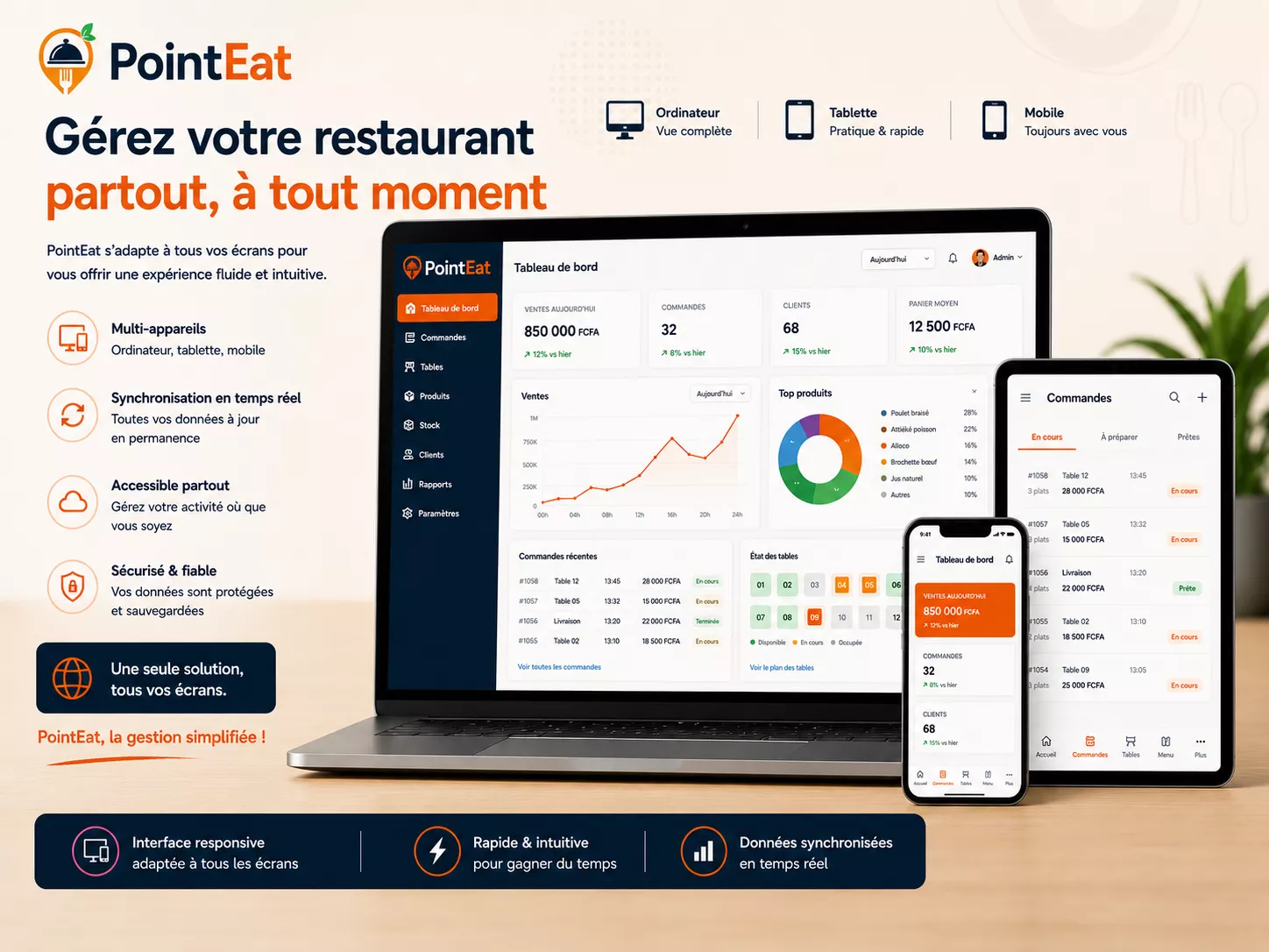 PointEat responsive sur mobile et tablette