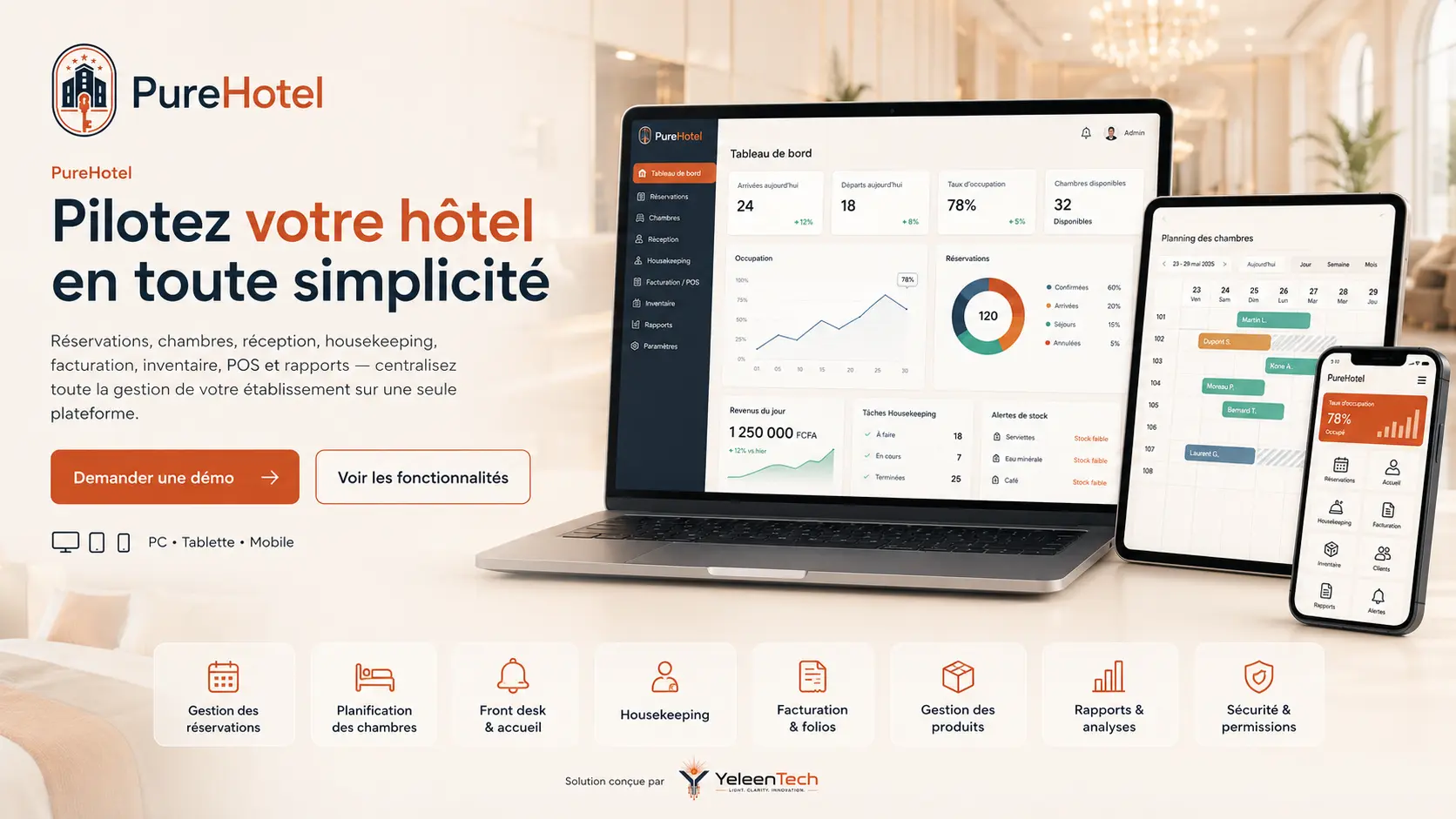 Tableau de bord PureHotel