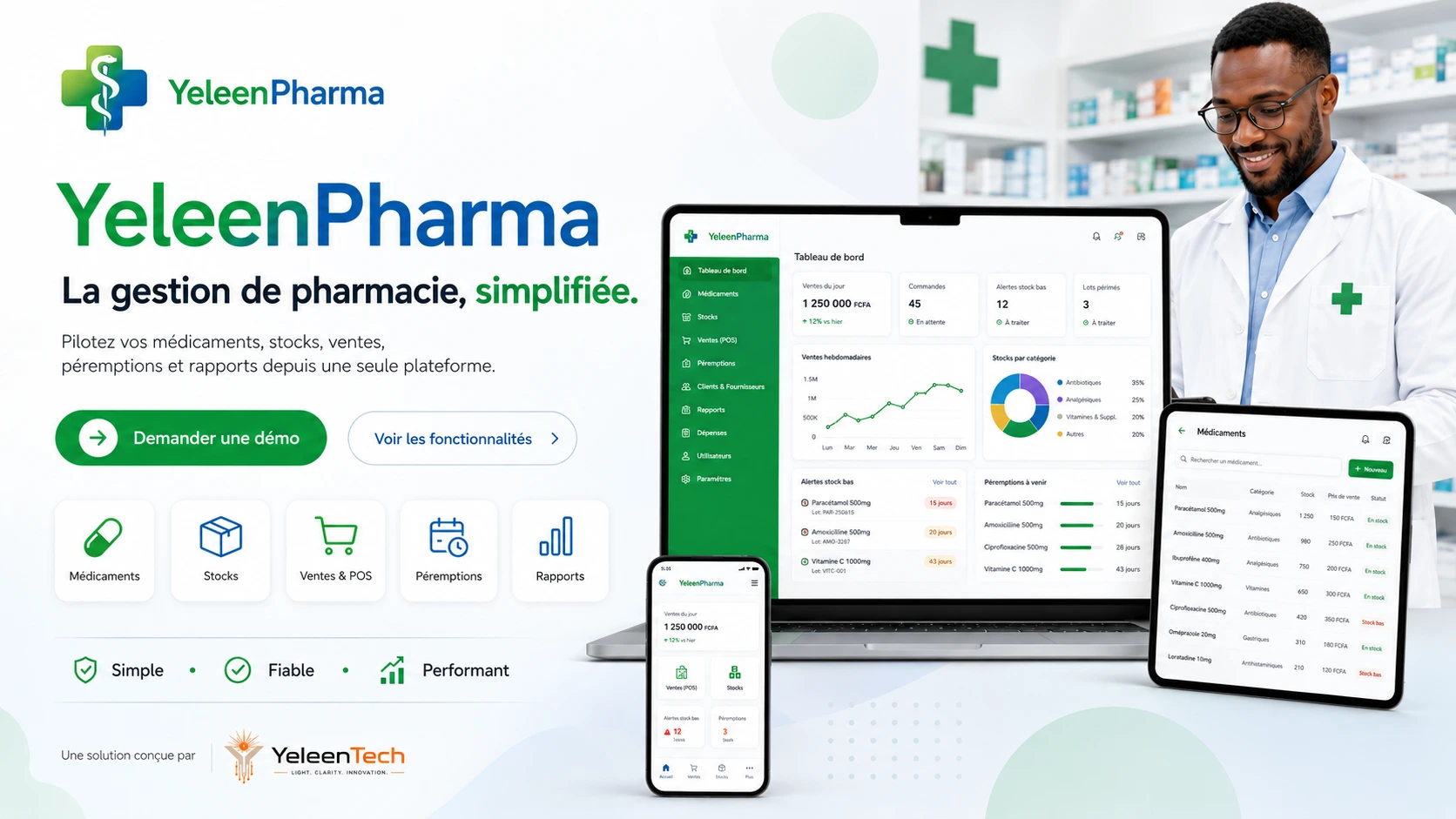 Tableau de bord YeleenPharma